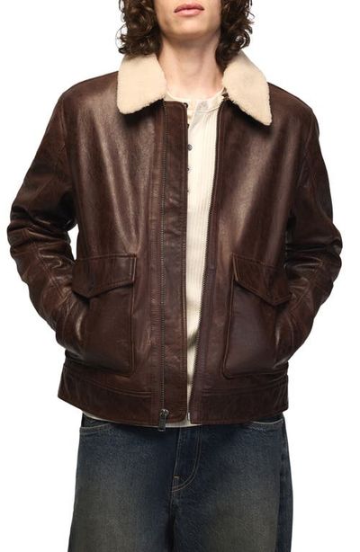Lucky Brand Lucky Brand Leather Aviator Jacket
