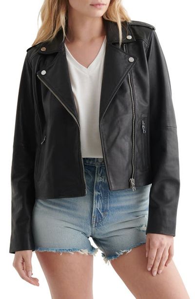Lucky Brand Lucky Brand Leather Moto Jacket