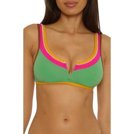 Lucky Brand Lucky Brand Maldives Pom Trim Bikini Top