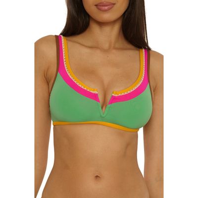 Lucky Brand Lucky Brand Maldives Pom Trim Bikini Top
