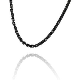 Lucky Brand Lucky Brand Men's Black Stainless Link 22'' Chain Necklace, Polished Ion-Plated Finish 