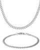 Lucky Brand Lucky Brand Men's Curb Chain Necklace & Bracelet Set, Silver-Tone - 1