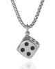 Lucky Brand Lucky Brand Men's Dice Pendant Necklace, 22'' Stainless Steel Box Chain - 1