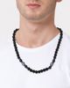 Lucky Brand Lucky Brand Men's Lava Rock & Lapis Beaded Necklace, Silver-Tone Barrel Accents, 22" - 2