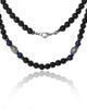 Lucky Brand Lucky Brand Men's Lava Rock & Lapis Beaded Necklace, Silver-Tone Barrel Accents, 22" - 4