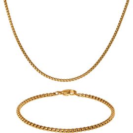 Lucky Brand Lucky Brand Men's Rope Chain Necklace & Bracelet Set, Gold-Tone