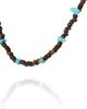Lucky Brand Lucky Brand Men's Wood & Turquoise Beaded 22 Necklace, Rustic Brown with Blue Chips - 1