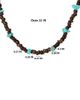 Lucky Brand Lucky Brand Men's Wood & Turquoise Beaded 22 Necklace, Rustic Brown with Blue Chips - 3