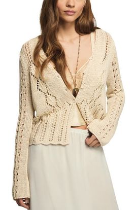 Lucky Brand Lucky Brand Pointelle Crop Cardigan