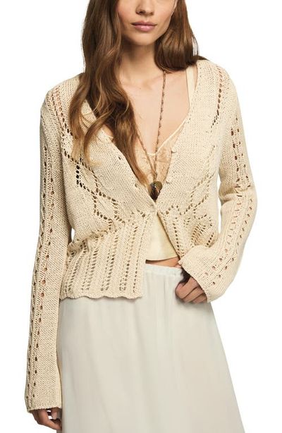 Lucky Brand Lucky Brand Pointelle Crop Cardigan