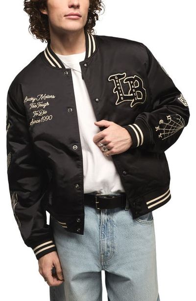 Lucky Brand Lucky Brand Satin Varsity Jacket