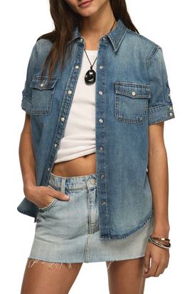 Lucky Brand Lucky Brand Short Sleeve Denim Western Shirt