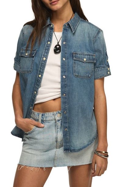 Lucky Brand Lucky Brand Short Sleeve Denim Western Shirt
