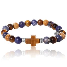 Lucky Brand Lucky Brand Sodalite Bead Stretch Bracelets with Cross Accents