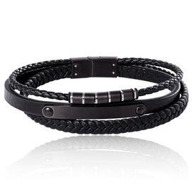 Lucky Brand Lucky Brand Stainless Steel 3-Row Cord Bracelet
