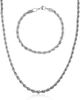 Lucky Brand Lucky Brand Stainless Steel Rope Chain Necklace & Bracelet Set - 1