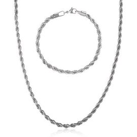 Lucky Brand Lucky Brand Stainless Steel Rope Chain Necklace & Bracelet Set