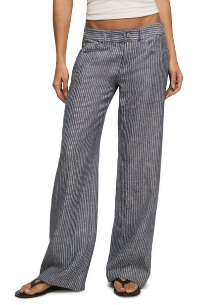 Lucky Brand Lucky Brand Stripe Linen Baggy Wide Leg Pants
