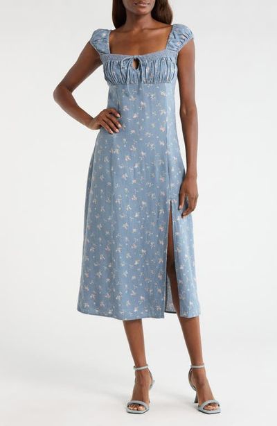 Lucky Brand Lucky Brand Sweetheart Cap Sleeve Midi Dress