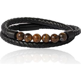 Lucky Brand Lucky Brand Tiger's Eye Beaded and Leather Wrap Bracelet