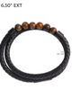 Lucky Brand Lucky Brand Tiger's Eye Beaded and Leather Wrap Bracelet - 4