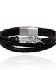 Lucky Brand Lucky Brand Triple Row Black Bracelet with Silver Accents  - 1