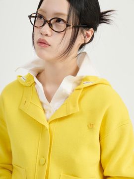 LUCKY CHOUETTE Detachable Hooded Drop Shoulder Knit Cardigan [Yellow] (LFWCS25220YEX)
