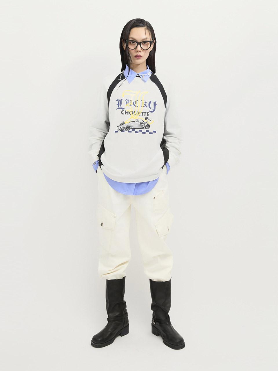 LUCKY CHOUETTE Out Pocket Pleated Relaxed Jogger Denim Pants [Ivory] (LFPDS25185IVX)
