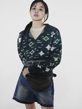 LUCKY CHOUETTE Sailor Jacquard Wool Blend Pullover [Green] (LFWAS25010GRX)