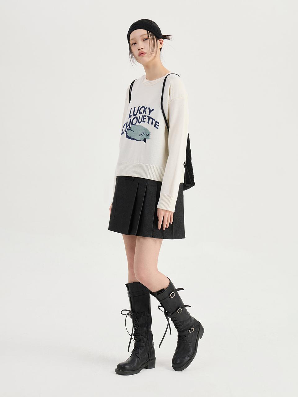 LUCKY CHOUETTE U-neck Sleeveless H-line Mini Dress [Black] (LFDAS25240BKX)