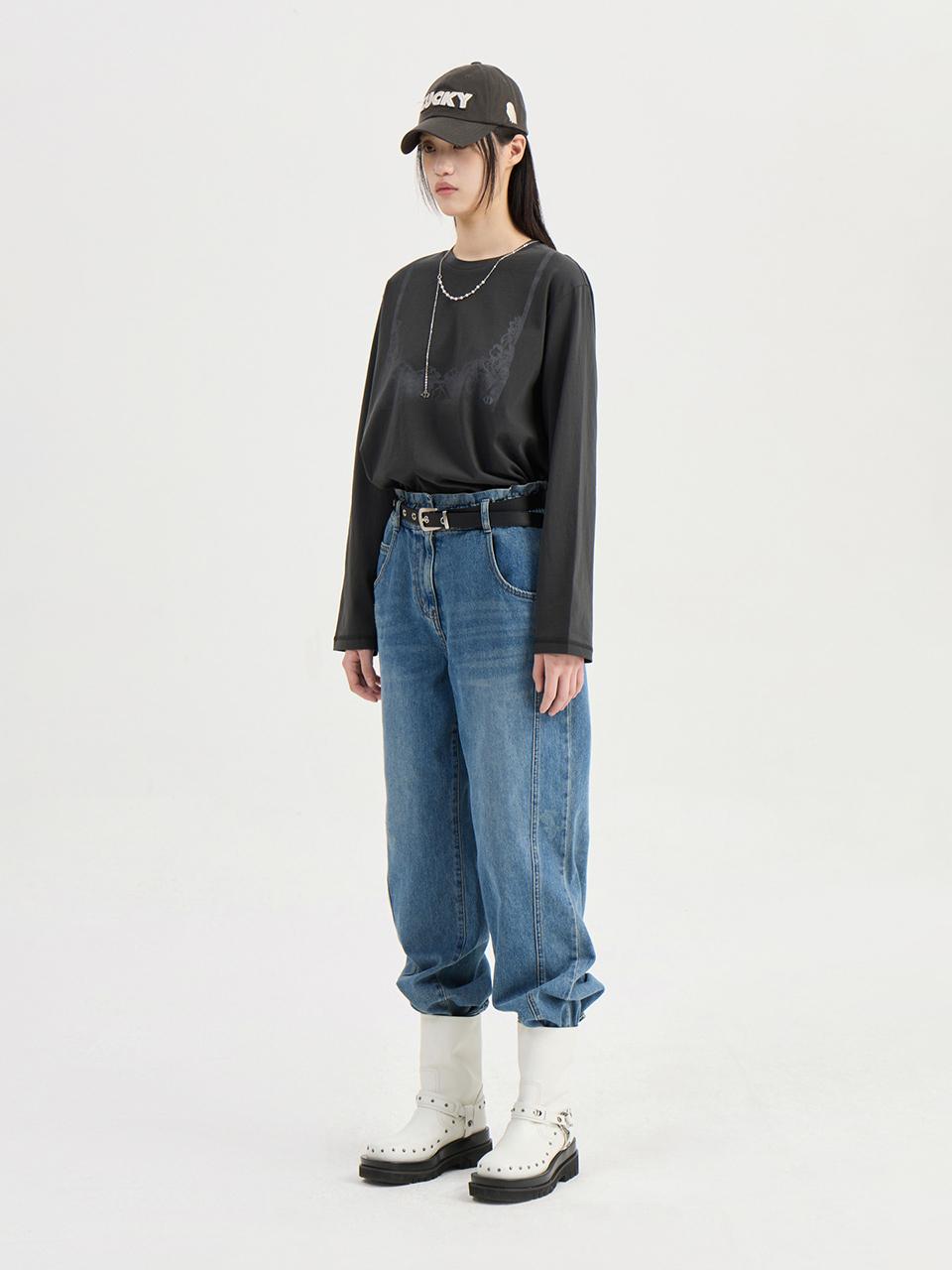 LUCKY CHOUETTE Waist Banding Denim Pants (blue) (LFPDS25290BUX)