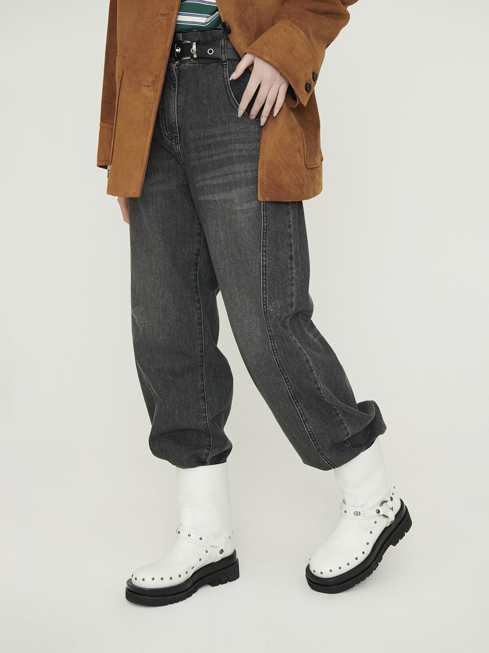 LUCKY CHOUETTE Waist Banding Denim Pants [Dark Grey] (LFPDS25290GYD)