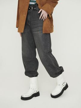 LUCKY CHOUETTE Waist Banding Denim Pants [Dark Grey] (LFPDS25290GYD)