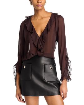Lucy Paris Lucy Paris V Neck Ruffle Top