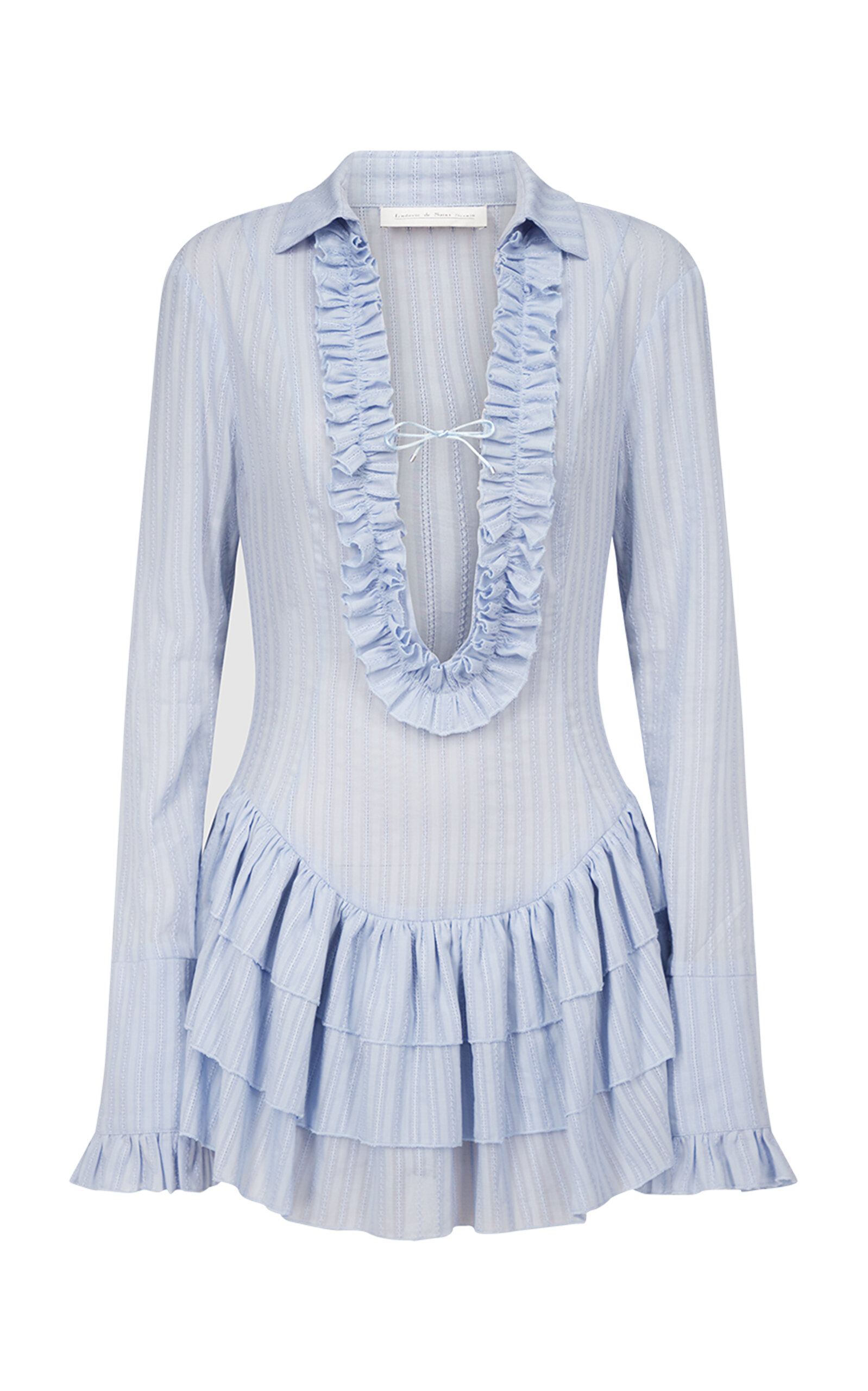 ludovic de saint sernin denim babydoll dress Ludovic De Saint Sernin Denim Dress | Blue