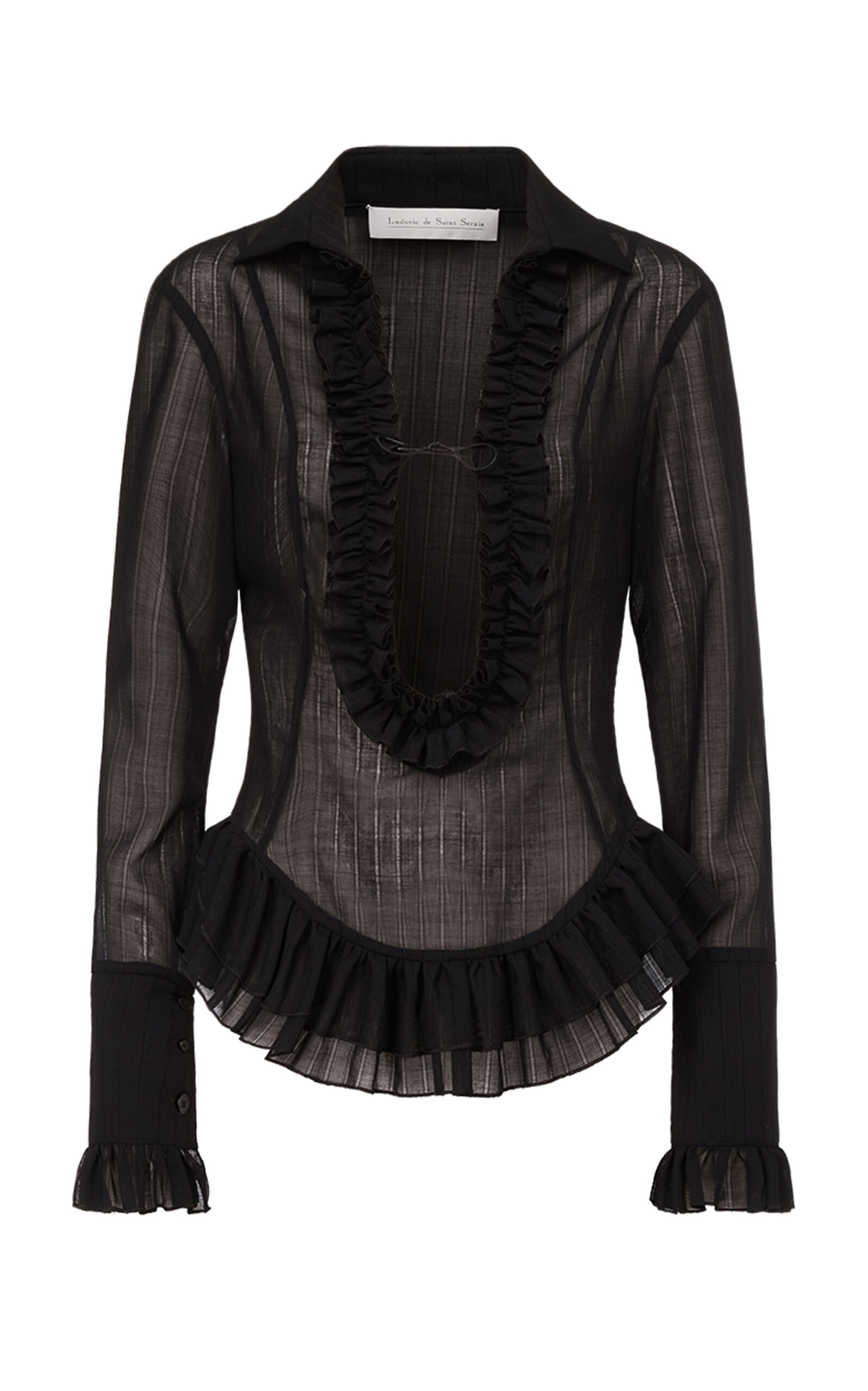 Ludovic de Saint Sernin Ludovic de Saint Sernin Duchesse Plunging Neckline Top Black M