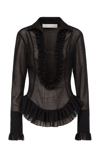 Ludovic de Saint Sernin Ludovic de Saint Sernin Duchesse Plunging Neckline Top Black M