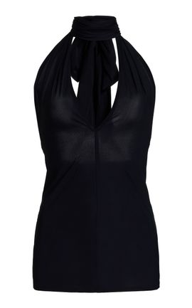 halter tie neck mini dress Ever So Chic Halter Tie-Back A-Line Mini Dress
