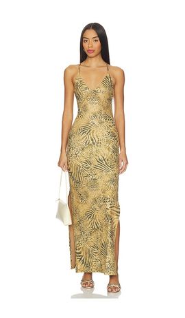 Luli Fama Luli Fama Cross Back Long Dress
