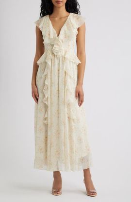 Lulus Lulus Bea Cascade Ruffle Midi Dress