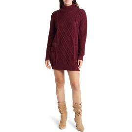 Lulus Lulus Cuddle Up Close Long Sleeve Cable Sweater Dress