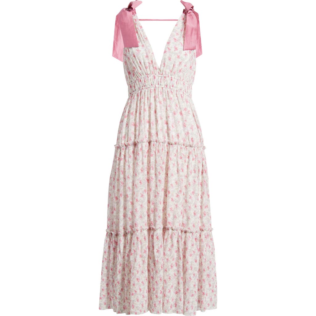 Lulus Lulus Devin Floral Tie Strap Midi Dress