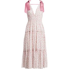 chinese dress ladies Lulus Fernanda Flutter Sleeve Maxi Dress In White/Purple – Infinity Raine main image 0