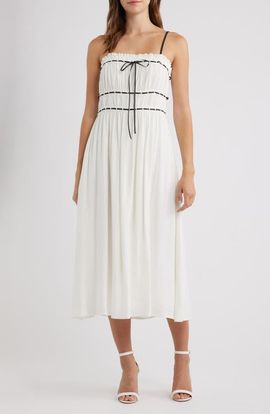 Lulus Lulus Ilse Front Tie Midi Dress