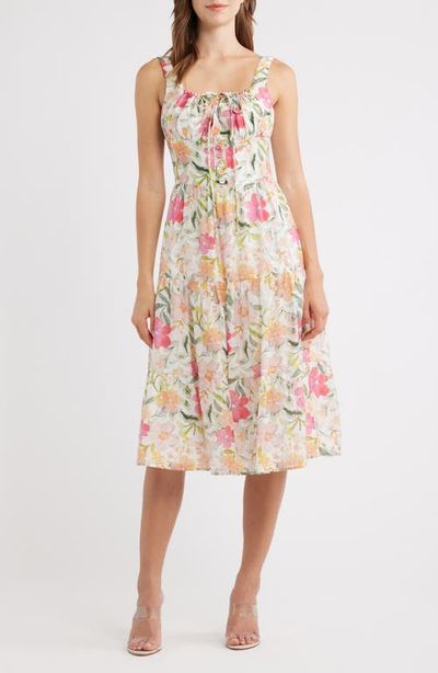 Lulus Lulus Kai Floral Print Sleeveless Midi Dress