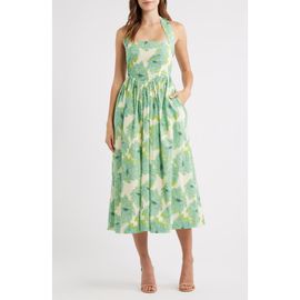Lulus Lulus Kawaii Floral Print Halter Midi Dress