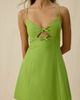 Lulus Lulus Lennox Bow Detail Fit-And-Flare Mini Dress in Green, Women's at Urban Outfitters - 2