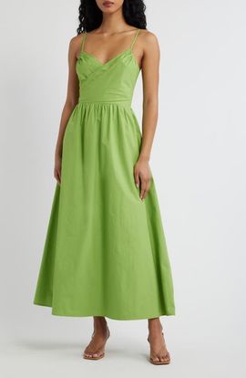 Lulus Lulus Marcella Tie Back Cotton Poplin Dress