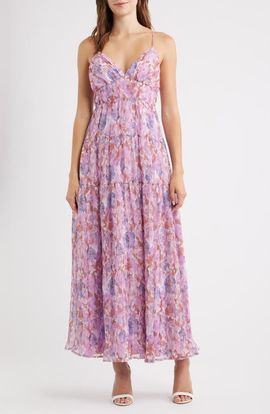 Lulus Lulus Shannon Tie Back Maxi Cocktail Dress