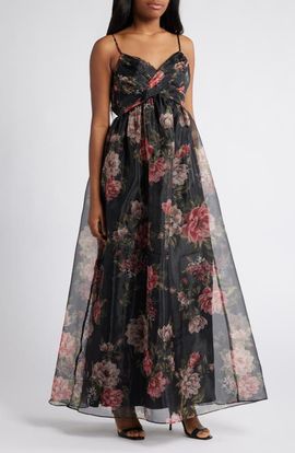 Lulus Lulus Truly Extraordinary Organza Cocktail Maxi Dress